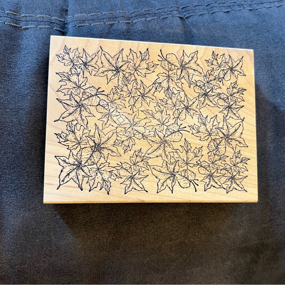 Leaf collage stamp. Approx 5 1/2”x 4”